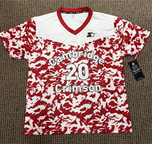 Red Men's Cambridge Crimson Lacrosse Starter Jersey (New)