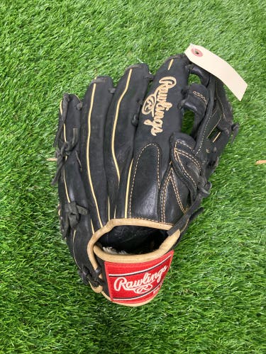 Black Rawlings Gold Glove Elite RH Outfield Baseball Glove 12.75" (Used)
