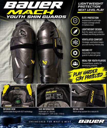 Junior Bauer Supreme Mach 10" Shin Pads (Used)