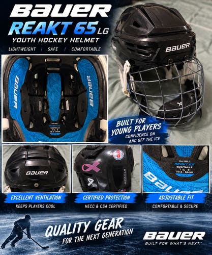Large Bauer Re-Akt 65 Helmet (Used)Youth