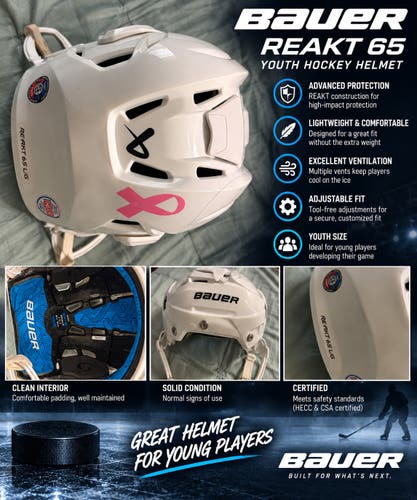 Large Bauer Re-Akt 65 Helmet (Used)- youth