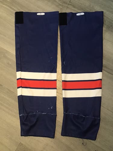 Blue NTDP Senior Large (Tall) Game Socks R28 Pro Stock (Used)