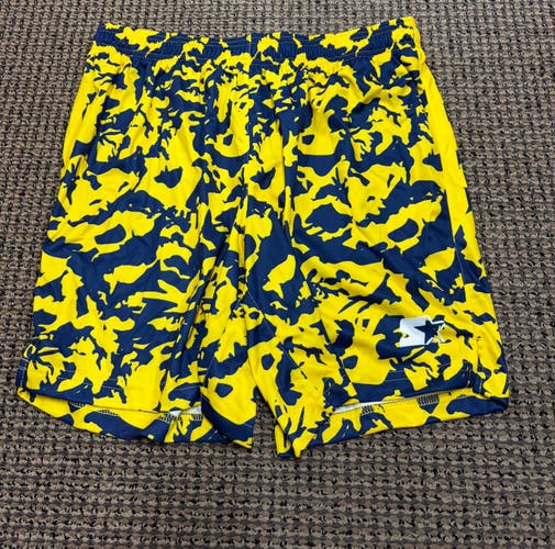 Yellow Men's Michigan Lacrosse Starter Shorts (New)