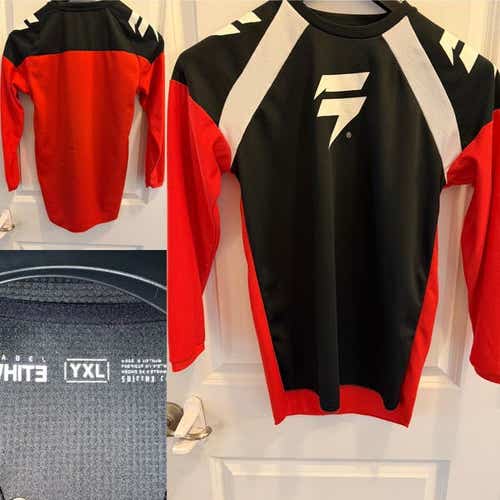 Black/Res SHIFT Motorcross Jersey YXL