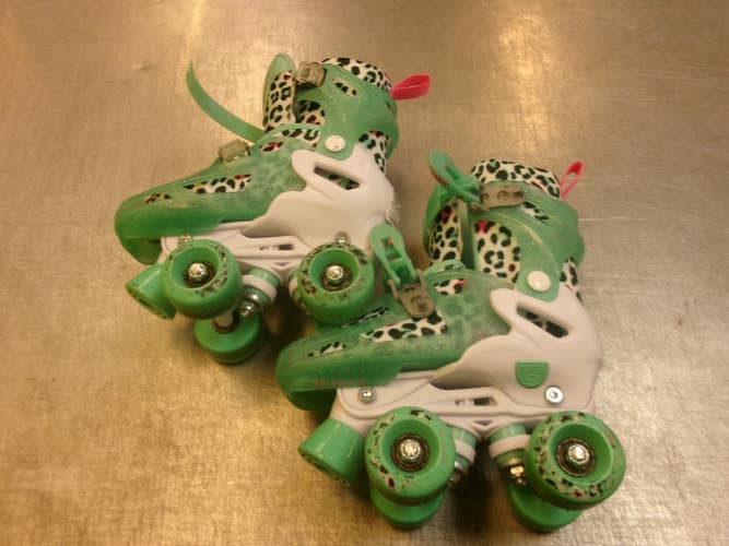 Used RollerDerby ADJ 12-2 Junior Rec Fitness Skates Green Adjustable 11339-S000207359