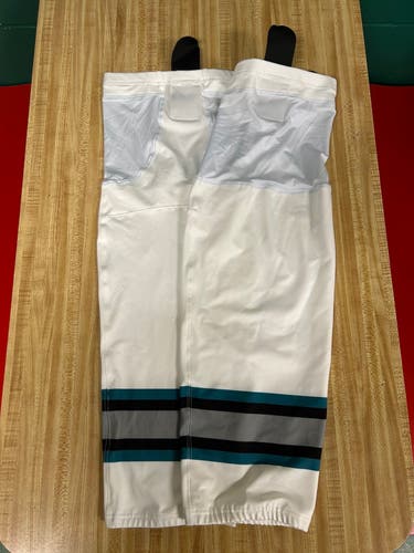 White/Teal Senior XL Premium Socks (New)