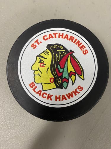 St Catharines Black Hawks puck