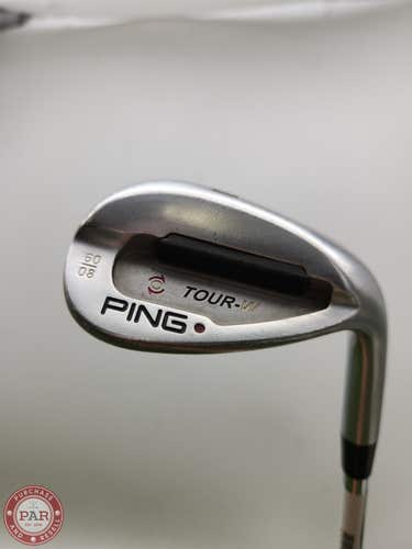 2007 PING TOUR W BRUSHED SILVER WEDGE 60*/8 STIFF PING AWT  36.25" (MAROON) GOOD