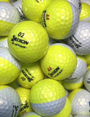 15 Premium AAA Srixon Z-Star Divide Used Golf Balls..Yellow and White...X and XV