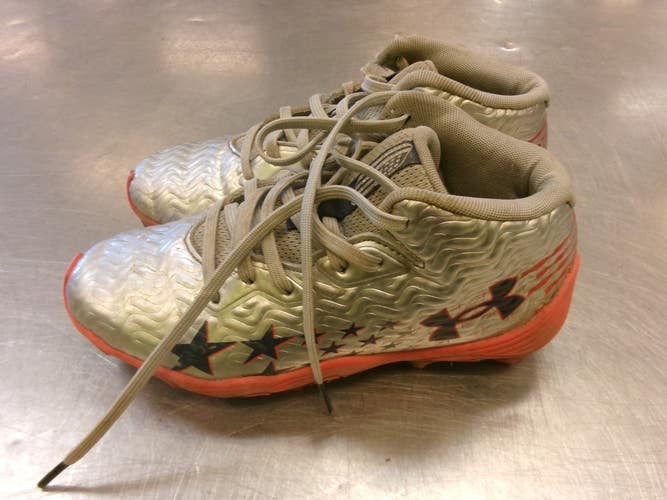 Used Under Armour ALL AMERICA BB/SB Cleats Silver Junior 04 11339-S000206939