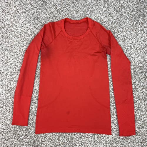 Lululemon Shirt Womens 6 Red Swiftly Tech Long Sleeve Running Gym Workout Top