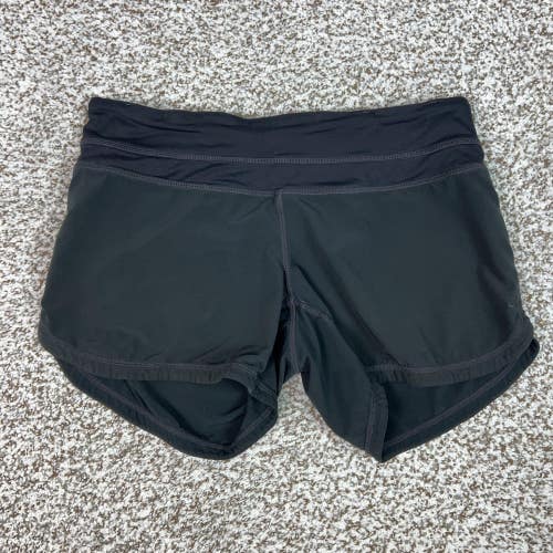 Lululemon Shorts Womens 4 Black Running Athletic Gym Workout Pockets Sport Logo