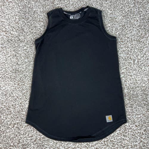 Carhartt Tank Top Womens XS Black Force Relaxed Fit Workwear Logo Casual Basic