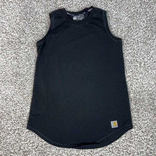 Carhartt Tank Top Womens XS Black Force Relaxed Fit Workwear Logo Casual Basic