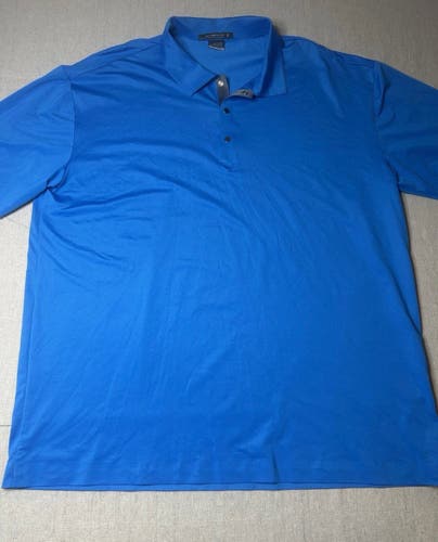 Nike Tiger Woods Platinum FITDRY Golf Polo Shirt Men’s 2XL Blue Solid