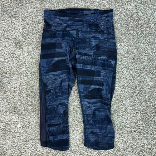 Lululemon Pants Womens 8 Blue Gym Align Crop Mesh Panel Print Leggings Yoga Gym