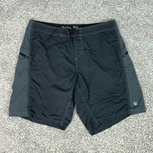 Kuhl Shorts Mens 40 Black Hiking Quick Dry Stretch Cargo Hybrid Outdoor Board