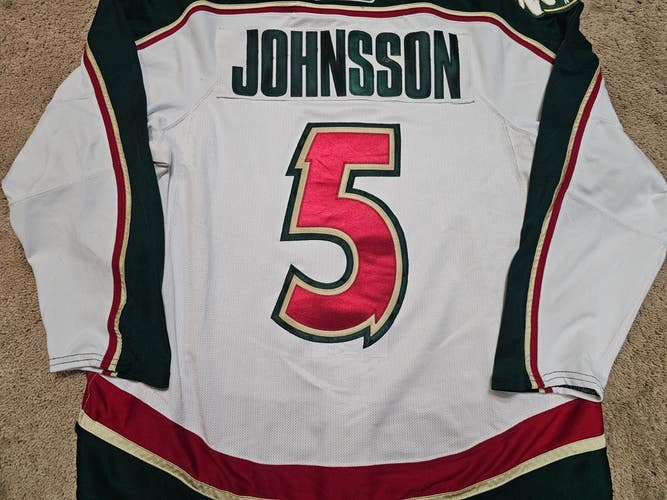 KIM JOHNSSON 07'08 Minnesota Wild Set 3 Photomatched Game Worn Hockey Jersey