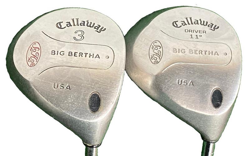 Callaway Big Bertha S2H2 Wood Set 11* Driver,3w RH Memphis "10" Steel New Grips