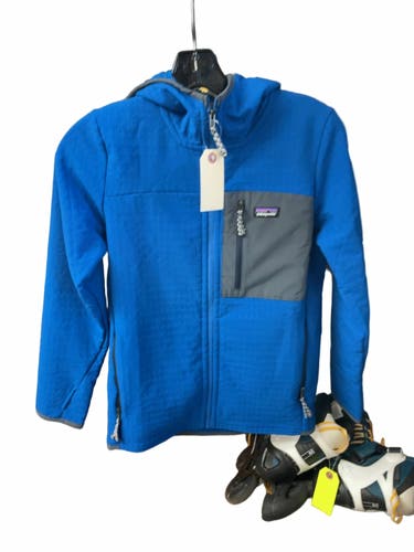 Patagonia Hooded Fleece Jacket Size 12 Blue