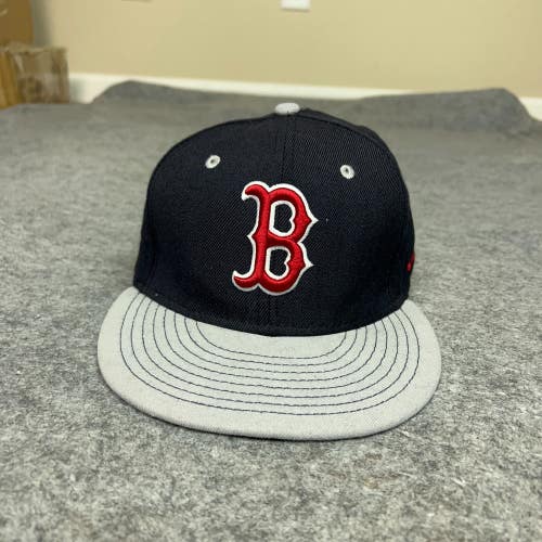 Boston Red Sox Men Hat 7 1/8 Fitted Navy Red New Era 59Fifty Wool Blend Baseball