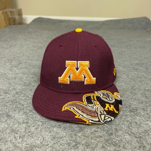 Minnesota Gophers Mens Hat 7 1/8 Fitted Maroon Gold Embroidered Cap Wool 59Fifty
