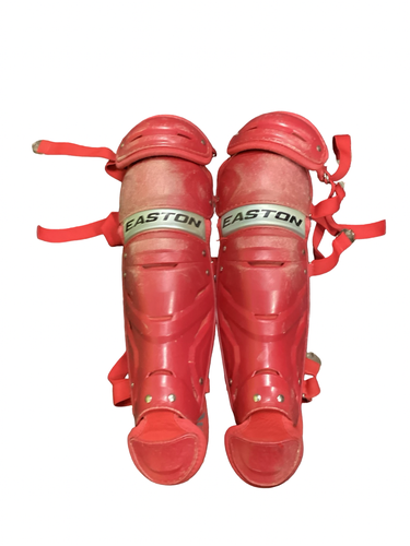 Used Easton GAME TIME Catchers Leg Guards Red Youth 11613-S000190945