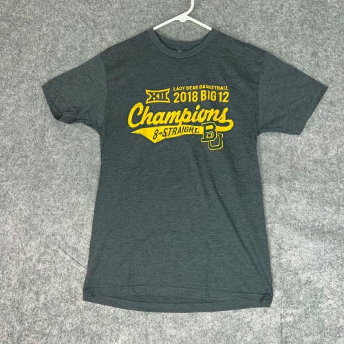 Baylor Bears Men Shirt Small Gray Gold Short Sleeve Big 12 NCAA Basketball Top