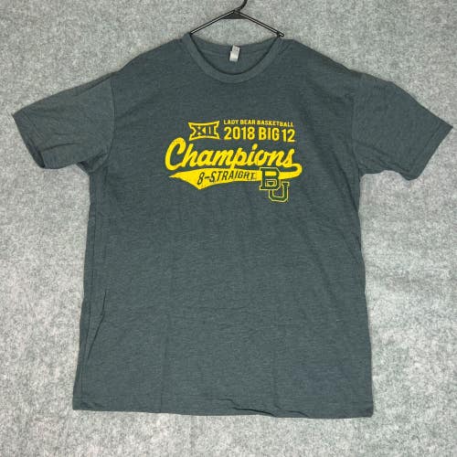 Baylor Bears Men Shirt Extra Large Gray Gold Short Sleeve Big 12 NCAA Basketball