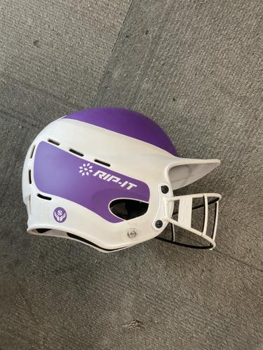 Used RIP-IT SOFTBALL HELMET W/MASK Batting Helmet w/Mask Purple M/L 11614-S000244988