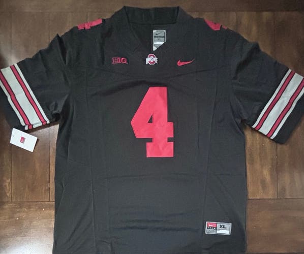 Ohio State Buckeyes Jeremiah Smith #4 BLACKOUT Jersey Stitched Adult XL NWT