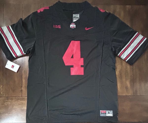 Ohio State Buckeyes Jeremiah Smith #4 BLACKOUT Jersey Stitched Adult Large NWT