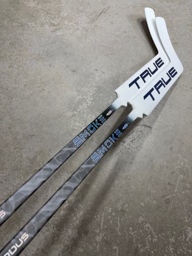 2 PACK True HZRDUS Smoke Regular Goalie Stick 24.5 Paddle (New) NHL Pro Stock
