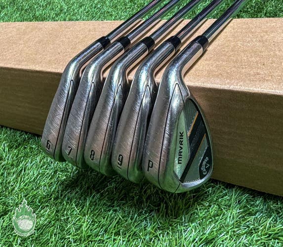 Used RH Callaway Mavrik Irons 6-PW KBS Max 80g Regular Flex Steel Golf Set