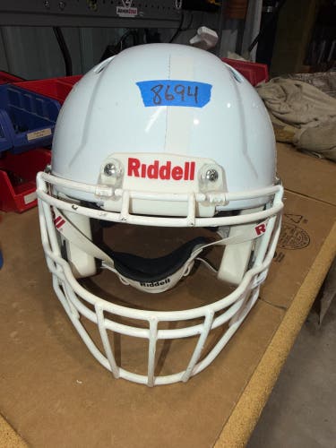 USED RIDDELL SPEED ICON ADULT HELMET - LARGE - WHITE METALLIC