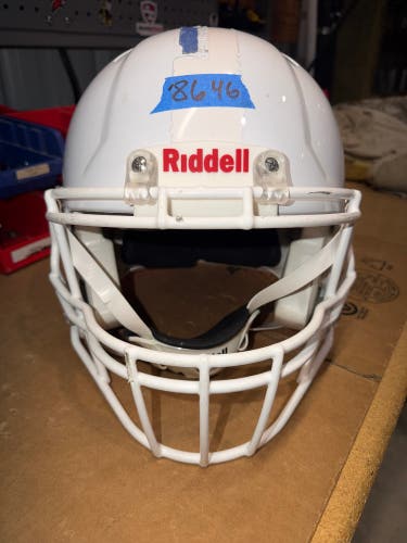 USED RIDDELL SPEED ICON ADULT HELMET - LARGE - WHITE METALLIC