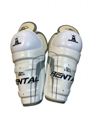 Used USA Hockey ONE GOAL Youth Shin Guards White 10" 11706-S000387957