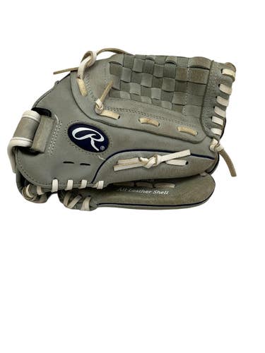 Used Rawlings SURE CATCH RH Throw Fastpitch Gloves Grey 12" 11692-S000157940