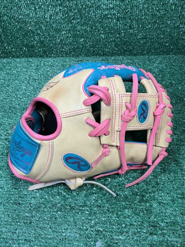 Rawlings Heart of the Hide 11.5" Infield Glove – 200 Pattern – Camel/Teal/Pink Topo (Used)