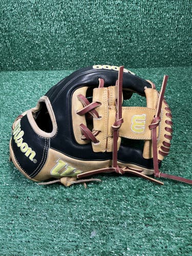RH Wilson A2000 1786 11.5" Infield Glove – Blonde/Black/Chestnut – Freshly Relaced (Used)