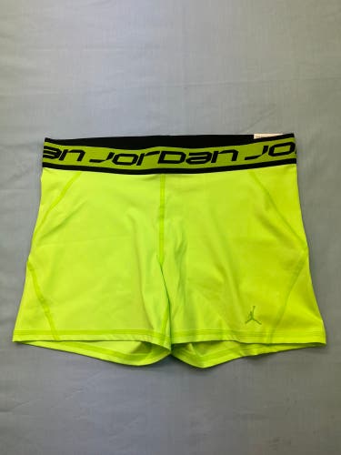 NWT Jordan Sport Women’s XL 5” Electric Green Tight Fit Shorts New With Tags