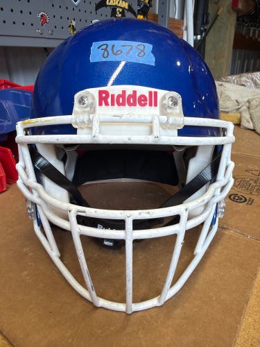 USED RIDDELL SPEED ICON ADULT HELMET - LARGE - ROYAL BLUE METALLIC
