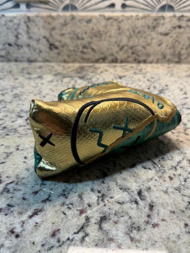 Hatch Golf :GREEN & GOLD SNAKESKIN TWO FACE ALTER EGO Putter Headcover