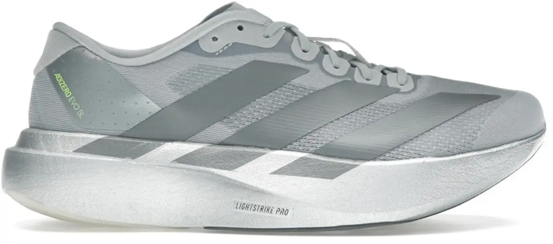 Size 9 - adidas Adizero Evo SL Silver Metallic mens JR3419