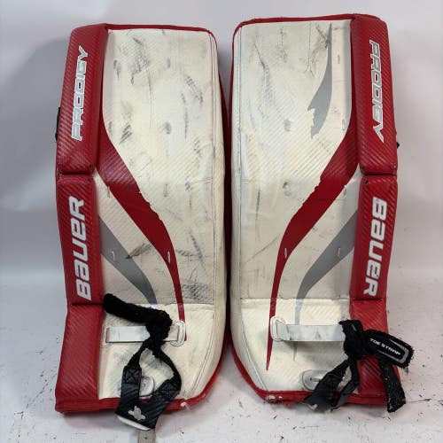 Bauer Prodigy Hockey Goalie Leg Pads, Red, 22"