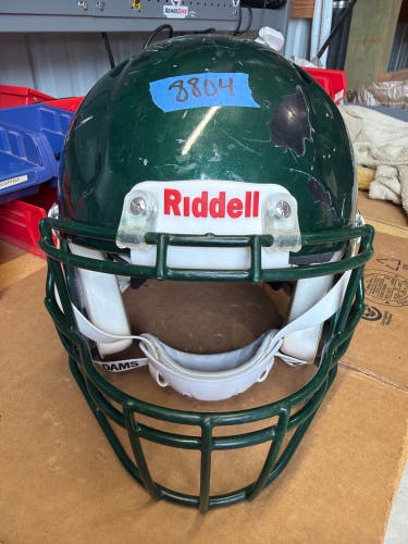 USED RIDDELL SPEED ICON ADULT HELMET - LARGE - FOREST GREEN METALLIC
