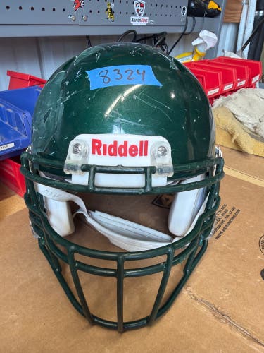 USED RIDDELL SPEED ICON ADULT HELMET - LARGE - FOREST GREEN METALLIC