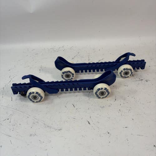 Rollergard Adjustable Ice Skate Guards Blue White Wheels Plastic Adult