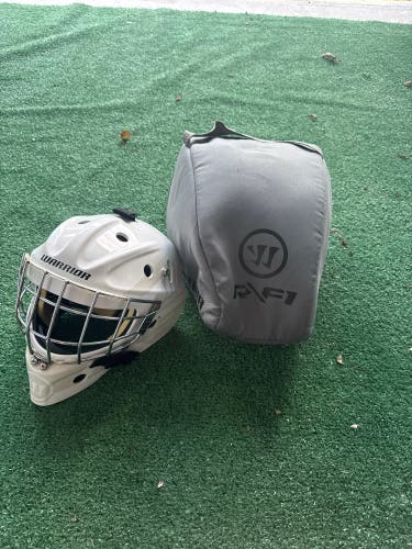 White Warrior R/F1 Goalie Mask (Used) | Youth OS (6 1/8- 6 3/4)