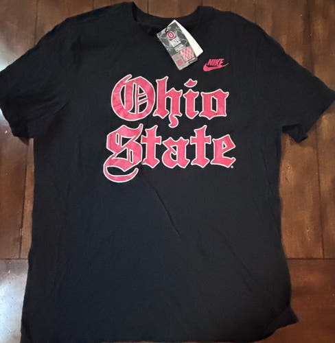 Ohio State Buckeyes Football Nike Old English Black T-Shirt Adult Large NWT